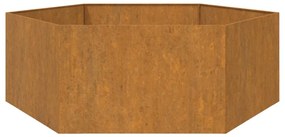 Vaso/floreira 138x120x45 cm aço corten cor enferrujado
