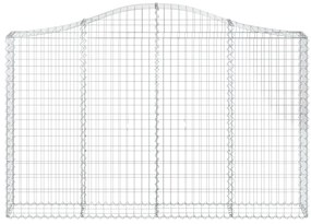 Cestos gabião arqueados 3pcs 200x30x120/140cm ferro galvanizado
