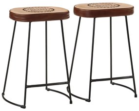 Bancos de bar 2 pcs 41x29x62 cm castanho-escuro