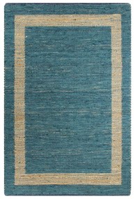vidaXL Tapete artesanal em juta azul 160x230 cm