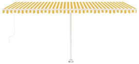 Toldo retrátil manual independente 500x300 cm amarelo e branco