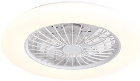 Ventilador de teto branco 48,5 cm incl. LED regulável em Kelvin com controle remoto - Clemo Moderno