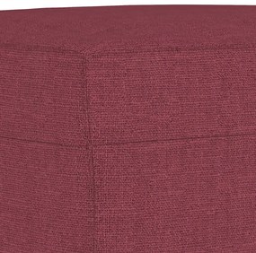 4 pcs conjunto de sofás com almofadões tecido vermelho tinto
