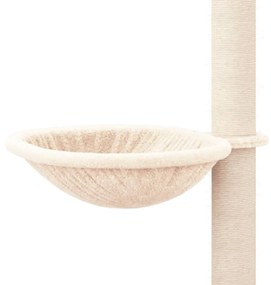 Árvore p/ gatos altura ajustável chão-teto 263,5-289,5 cm creme