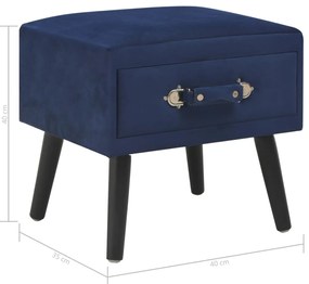 Mesa-de-cabeceira 40x35x40 cm veludo azul