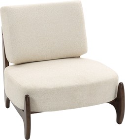 Poltrona de sala em chenille 72 x 73,5 x 81 cm, poltrona confortável para o quarto, almofada grossa, assento estofado, creme