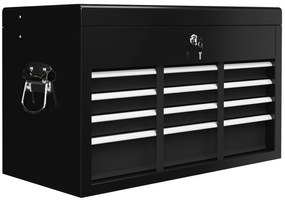 HOMCOM Caixa de Ferramentas com 6 Gavetas em Aço com Fechadura 60x26x34 cm Preto | Aosom Portugal