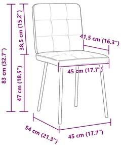 Cadeiras de jantar 2 pcs veludo amarelo