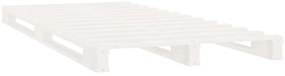 Cama de paletes pinho maciço 90x200 cm branco
