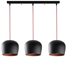 Chandelier Berceste – Preto e Vermelho – 74 x 22 cm