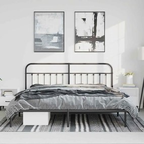Estrutura de cama com cabeceira 183x213 cm metal preto