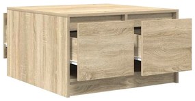 Mesa de centro com gavetas 70,5x70x40 cm carvalho sonoma