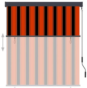 Estore de rolo para exterior 140x250 cm laranja e castanho