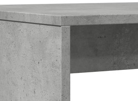 3 pcs conj. mesa jantar e banco deriv. madeira cinzento cimento