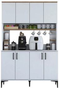 Armário Multiusos JE176 – Branco e Nogueira – 120x187,2x40 cm