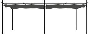 Pérgola com toldo retrátil 589x292x230 cm cor antracite