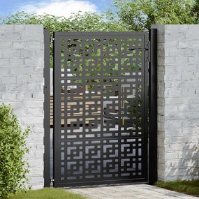 vidaXL Portão de jardim 105x130 cm preto design cruzado de aço