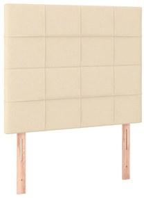 Cabeceira de cama c/ LED tecido 80x5x118/128cm crème