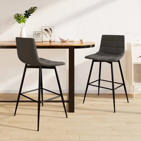 vidaXL Bancos de bar 2 pcs veludo cinzento-escuro