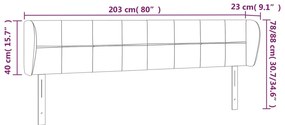 Cabeceira de cama c/ abas veludo 203x23x78/88cm verde-escuro