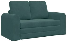 Sofá Cama 2 em 1 Verde Escuro 148x71x83 cm em Veludo