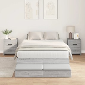 Cama com Arrumação Cinza Sonoma 120x190 cm