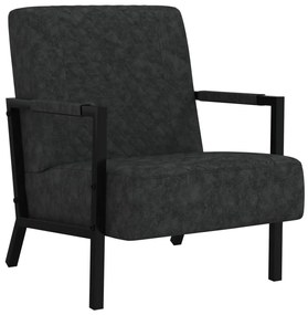 vidaXL Poltrona em couro artificial preto
