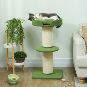 Árvore para Gatos com Arranhador, 45 x 45 x 91 cm, Postes Extragrossos, Verde