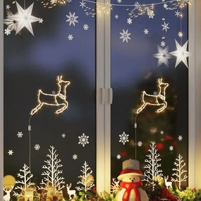 Luzes de Natal Silhueta de rena 2 pcs 35 LEDs branco quente