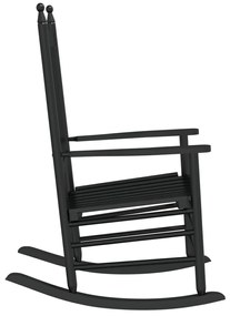 Cadeiras baloiço c/ assentos curvos 2 pcs álamo maciço preto