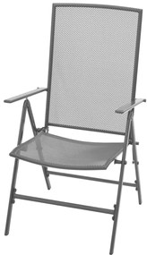 Cadeiras reclináveis jardim 3 pcs aço revestido a pó antracite