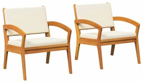 Conjunto de 2 cadeiras de jardim vidaXL 59,5x70,5x72,5 cm em madeira d