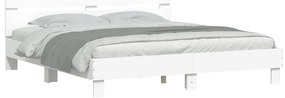 Estrutura cama c/ cabeceira 200x200 cm derivados madeira branco