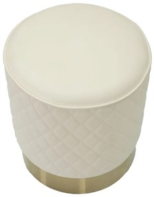 BANCO REDONDO SHARON Ø36X39 CM BRANCO E DOURADO