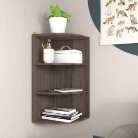 vidaXL Estante canto p/ parede 30x31,5x60cm aglom. cinza/carv. sonoma