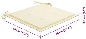 Cadeiras de exterior dobráveis 8pcs c/ almofadões acácia maciça