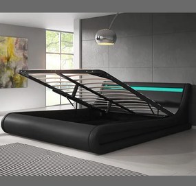 Cama Hidráulica com Arrumação "Patricia" - 150x190 cm - Preto - Polipe
