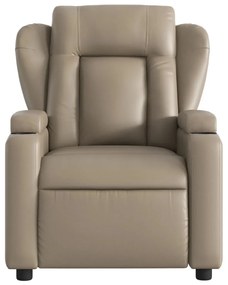 Poltrona reclinável elétrica couro artificial cor cappuccino