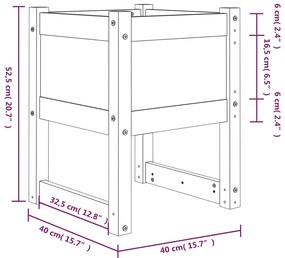 Vasos/floreiras 2 pcs 40x40x52,5 cm pinho maciço branco