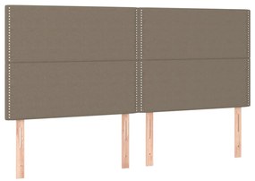 Cama sem colchão 200x200 cm tecido cinzento-acastanhado