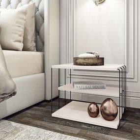 Mesa de Apoio Lifon – Branco/Preto – 50x33x40 cm