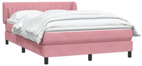 Cama com molas/colchão 140x210 cm veludo Rosa