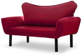 Sofá Cama "Chatto" – Vermelho Tinto  – 180x65x70 cm – Design Moderno