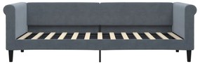 Sofá-cama c/ gavetão e gavetas 80x200 cm veludo cinzento-escuro