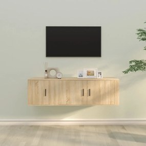vidaXL 2pcs conjunto móveis de TV derivados de madeira carvalho sonoma