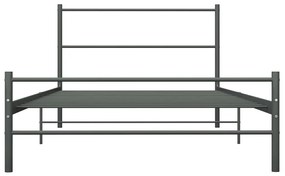 Estrutura de cama 90x200 cm metal cinzento