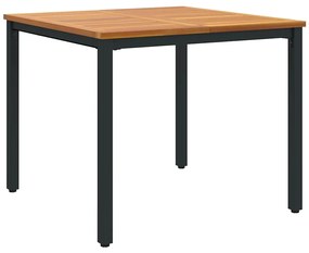 Conjunto de Jantar para Jardim Conjunto de 3 Cinza Metal e madeira