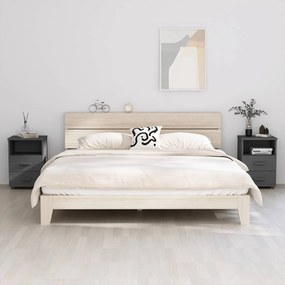 vidaXL Mesas cabeceira HAMAR 2pcs 40x35x62cm pinho maciço cinza-escuro