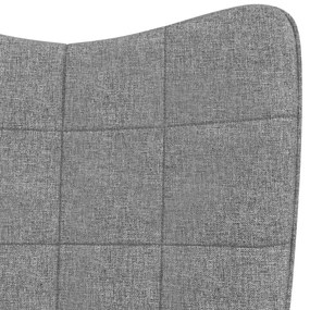 Cadeira de baloiço com um banco tecido cinzento-claro