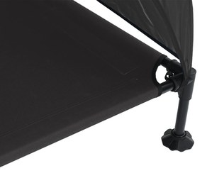 Cama Elevada para Cachorro com Toldo Removível Preto XL Aço